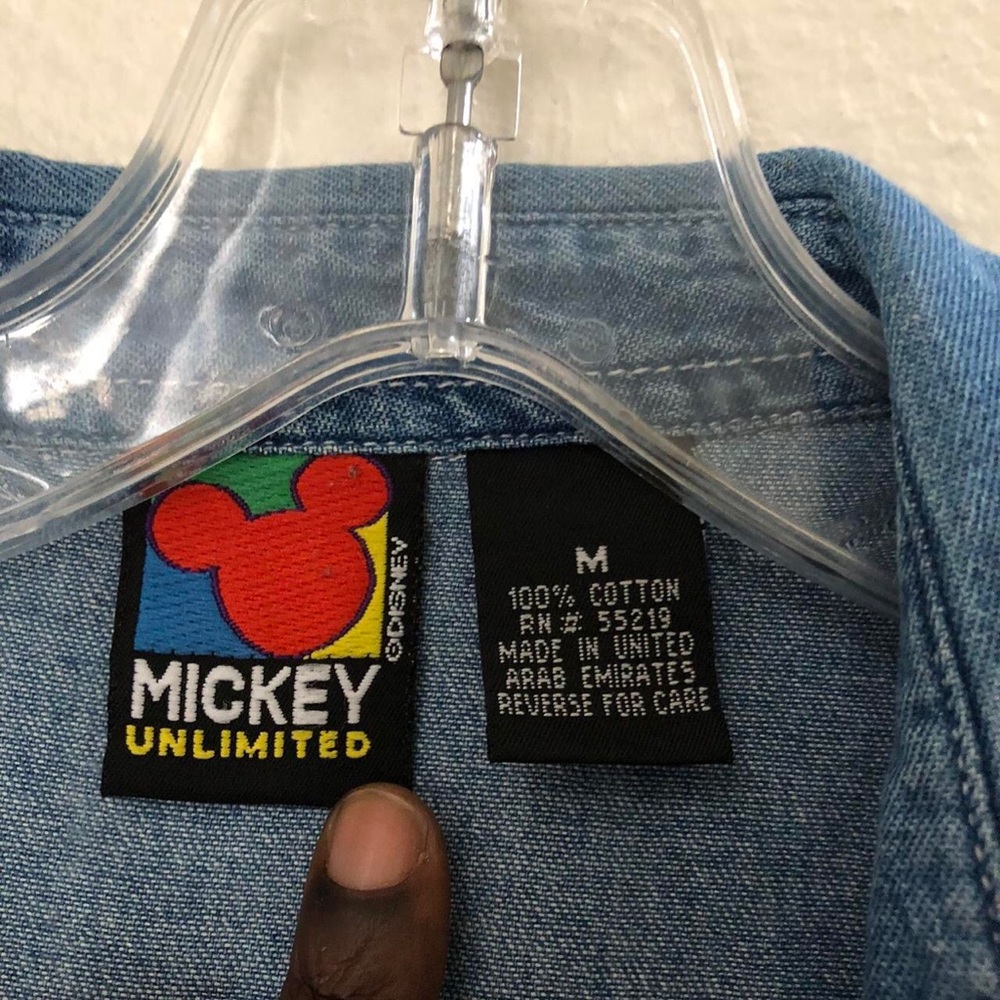 2000s Disney Mickey Mouse Mickey denim button vest shirt top jacket blouse - Picture 3 of 7